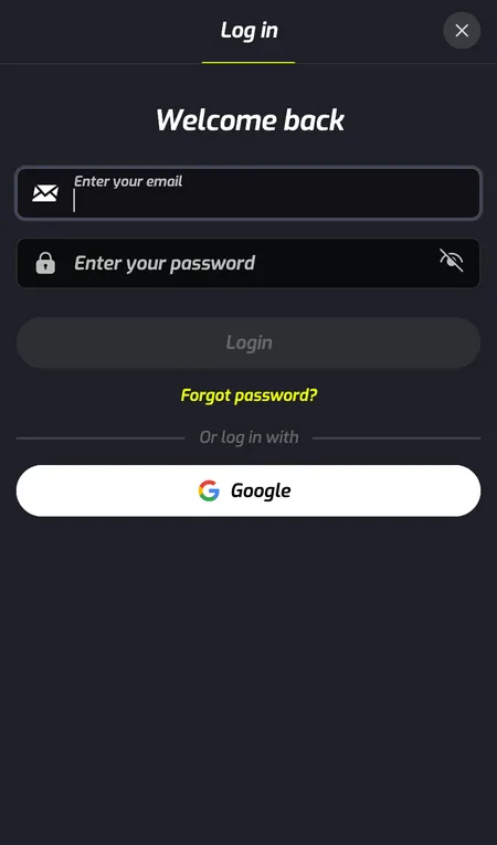 F7 Casino login form on desktop